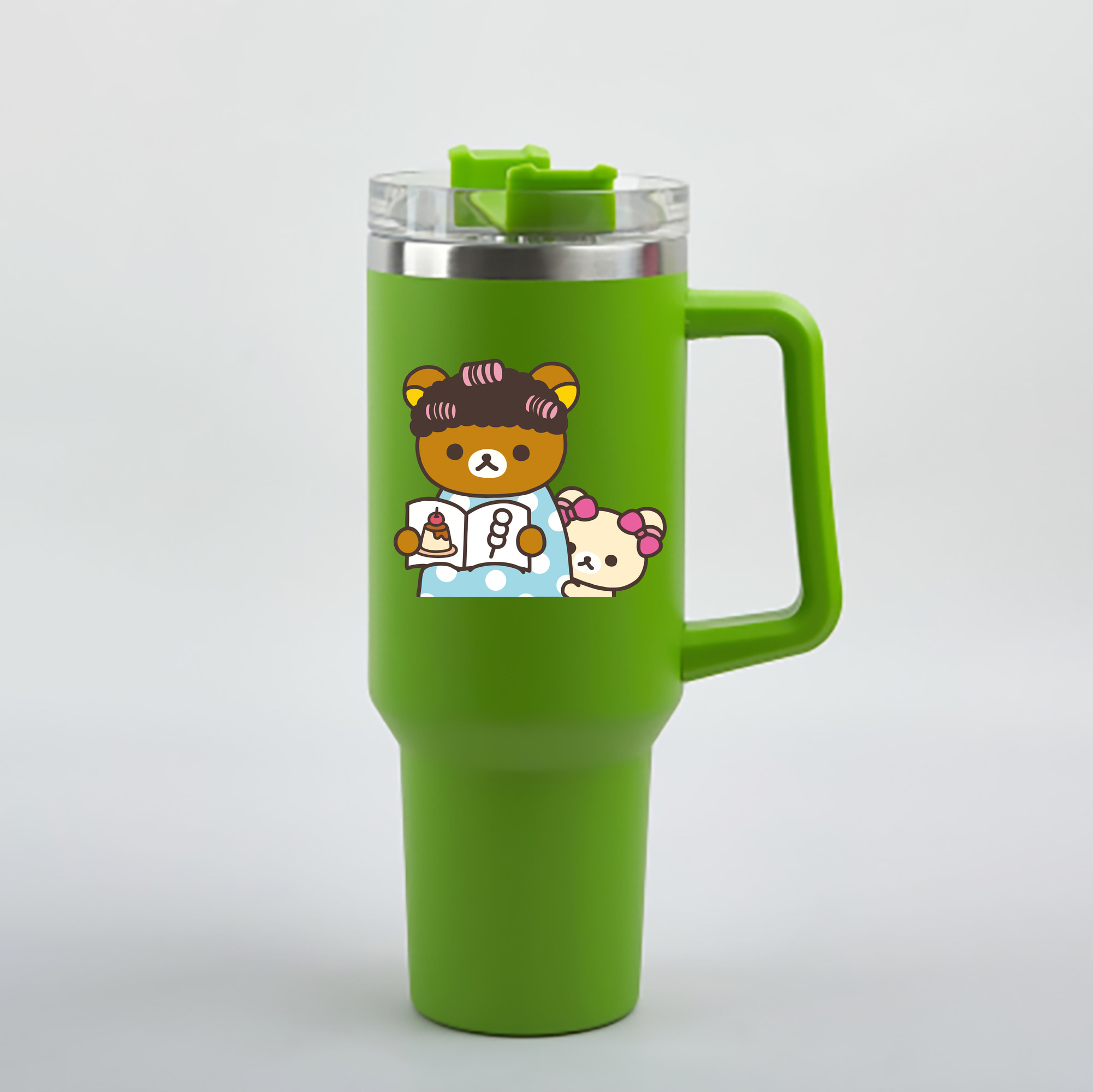 （画像用） リラックマ リラックマ キイロイトリ Rilakkuma Korilakkuma Kiiroitori 1200mL車用タンブラー - クリスタルステッカー（プラスチックストロー付き）
